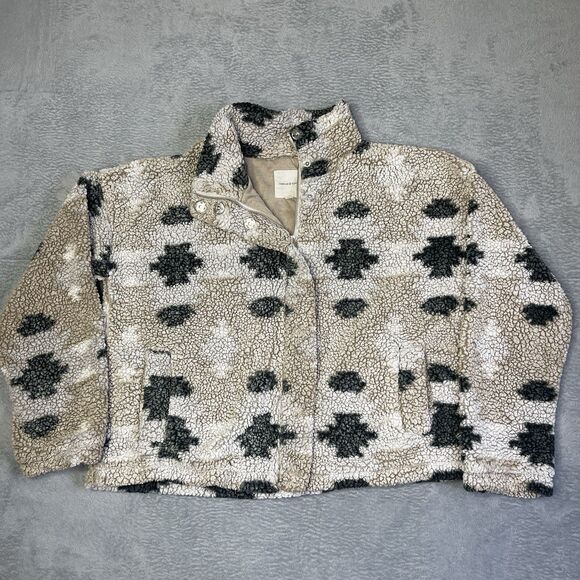 Thread + Supply Sherpa Fluffy Fleece Aztec Jacket Womens Sz XL Boho Southwest - Picture 12 of 14